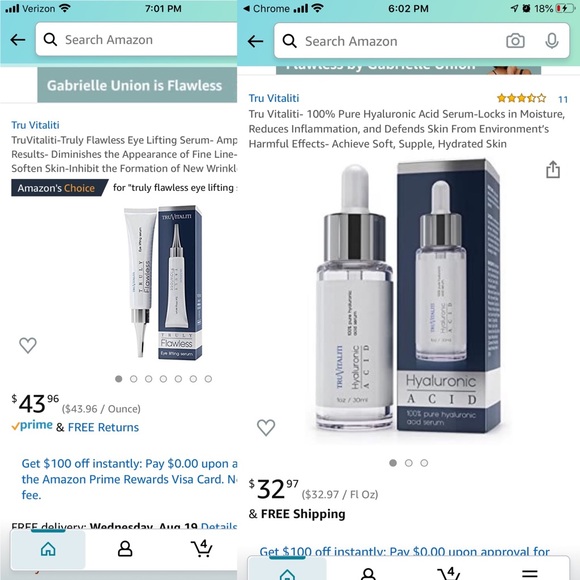 TruVitality Skincare Set Of Trvitaliti Hyaluronic Acid Eye Lift